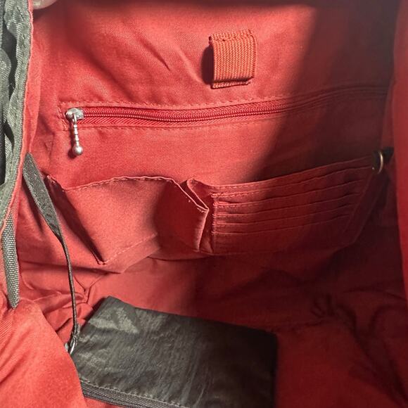 Baggallini Brown Leopard Nylon Backpack Travel Tote Bag - Picture 5 of 9